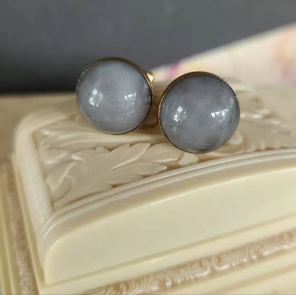 Swank Gray Cabochon Cufflinks - Picture 4 of 10